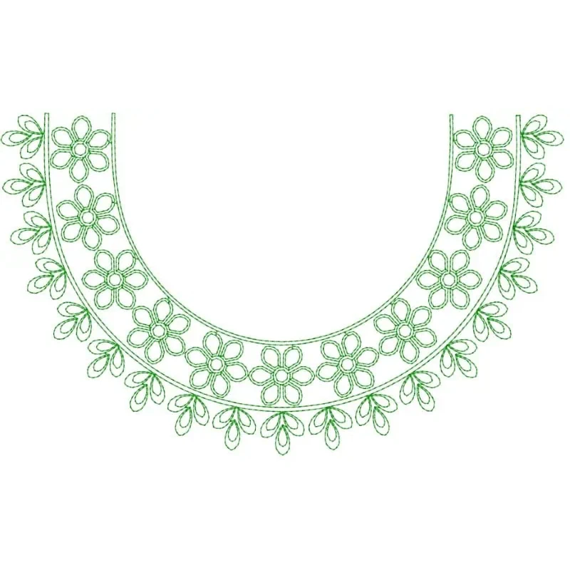 Lineart Free Neckline Embroidery Design