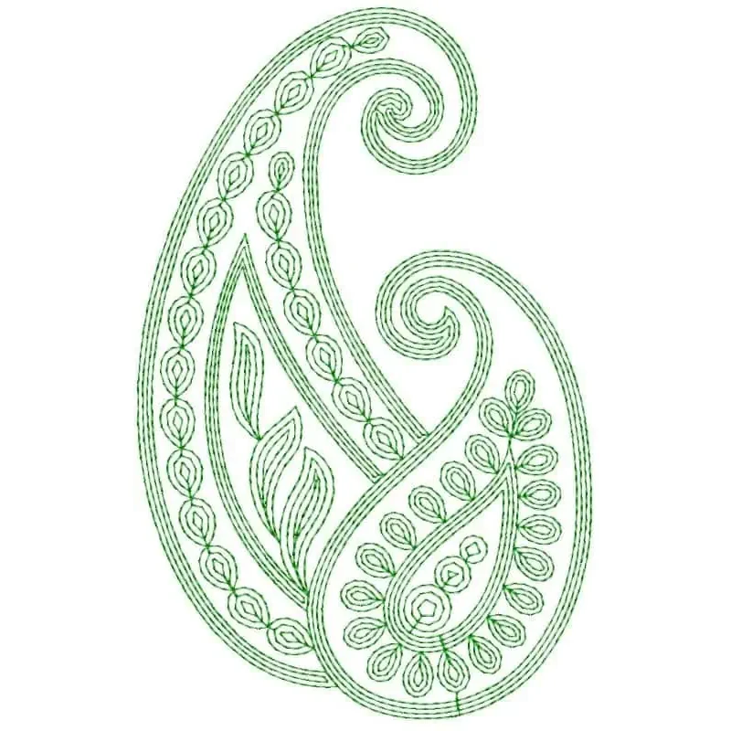 5x7 Double Paisley Outline Freebie Design