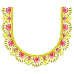 U Free Neckkline Embroidery Design