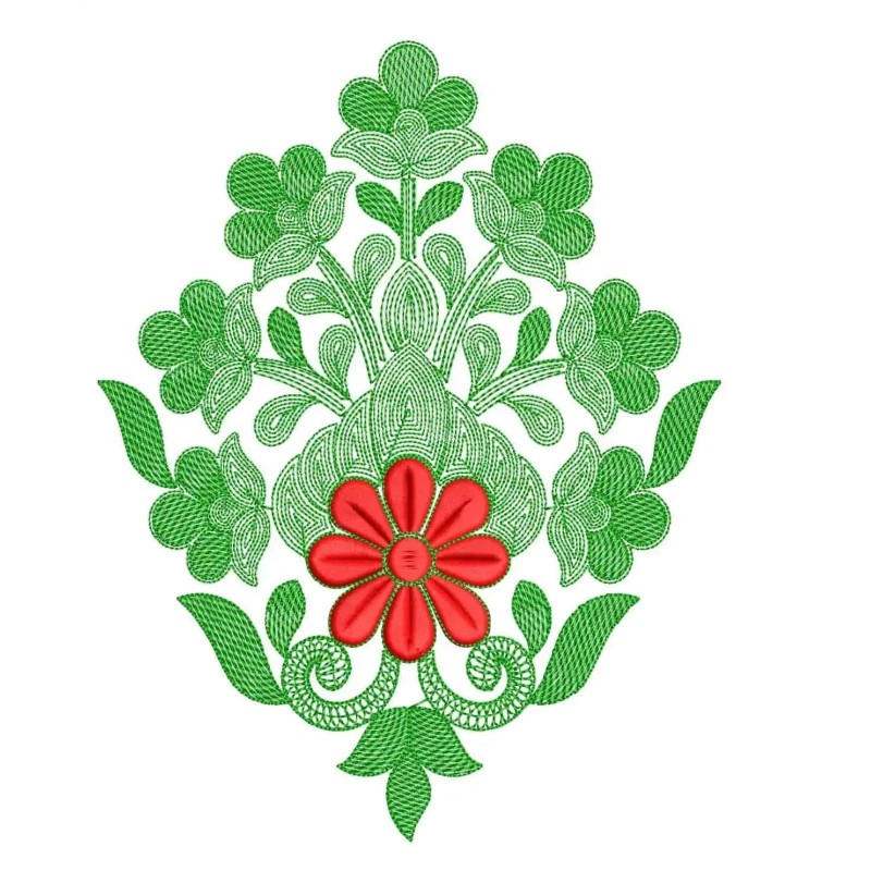 Free Lineart Flower Embroidery Design