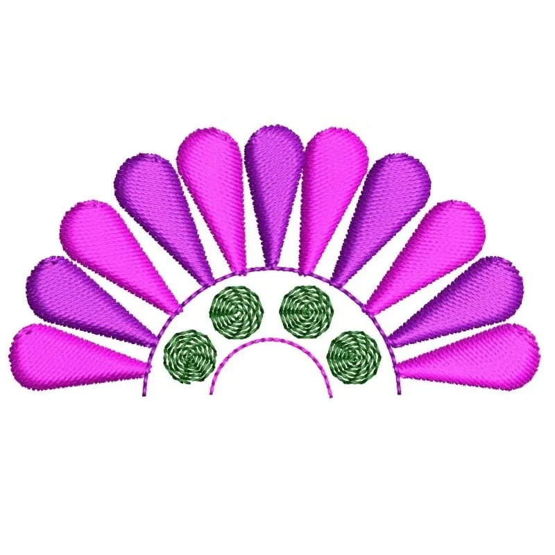 Semi Circle Floral Petal Embroidery Freebie
