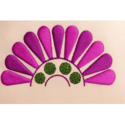 Semi Circle Floral Petal Embroidery Freebie